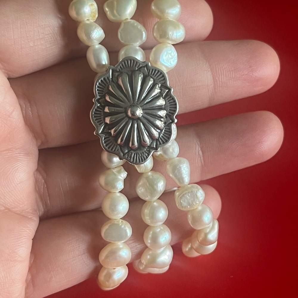 925 Sterling Silver and Pearl Bracelet